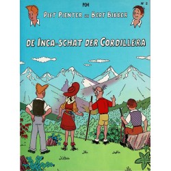 Piet Pienter en Bert Bibber - 002 De Inca-schat der Cordillera - herdruk - De Vlijt, 2e reeks, gelijmd, zwart