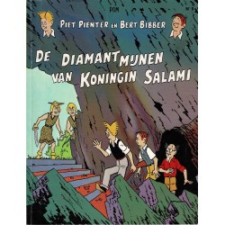 Piet Pienter en Bert Bibber - 005 De diamantmijnen van Koningin Salami - herdruk - De Vlijt, 2e reeks, gelijmd, zwart